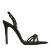 Ginissima Daisy Black Crystals And Satin Sandals In Black
