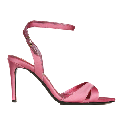 Ginissima Thea Soft Pink Satin Sandals In Pink/purple