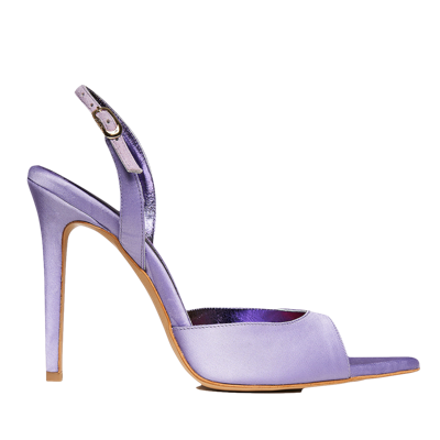 Ginissima Vicky Lilac Satin Sandals In Purple