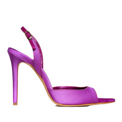 Ginissima Vicky Plum Violet Satin Sandals In Purple