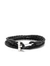 TOM FORD BLACK BRAIDED LEATHER BRACELET