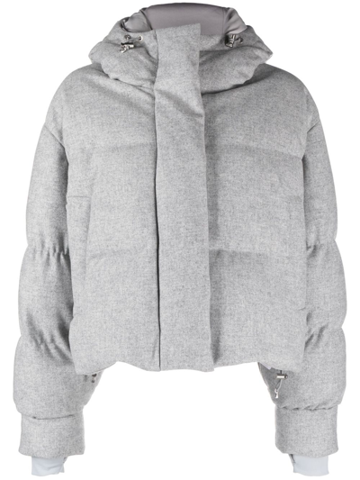 Cordova Aomori Cropped Wool-blend Down Ski Jacket In Grey