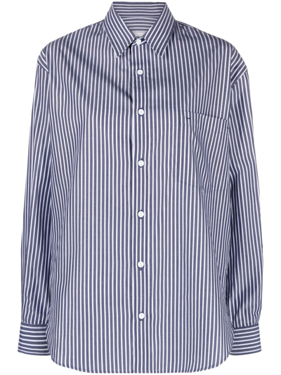 Matteau Classic Stripe Shirt - Bci Cotton In Blue