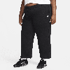 Nike Women's  Sportswear Club Fleece Mid-rise Wide-leg Sweatpants (plus Size) In Black