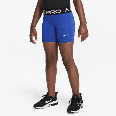 Nike Pro Big Kids' (girls') Dri-fit 5" Shorts In Blue