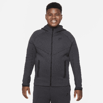 Nike Sportswear Tech Fleece Big Kids' (boys') Full-zip Hoodie (extended Size) In Grey