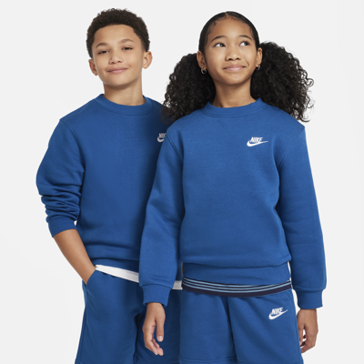 Nike Sportswear Club Fleece Big Kids' Sweatshirt In Blue