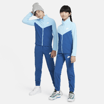 Nike Sportswear Big Kids' Tracksuit In Aquarius Blue/court Blue/white
