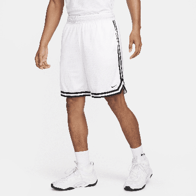 Nike Men's Dna Dri-fit 8" Basketball Shorts In White/black/black