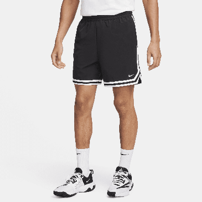 Nike Men's Dna Dri-fit 6" Uv Woven Basketball Shorts In Black/white/white