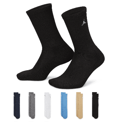Jordan Everyday Essentials Big Kids' Crew Socks (6 Pairs) In Blue