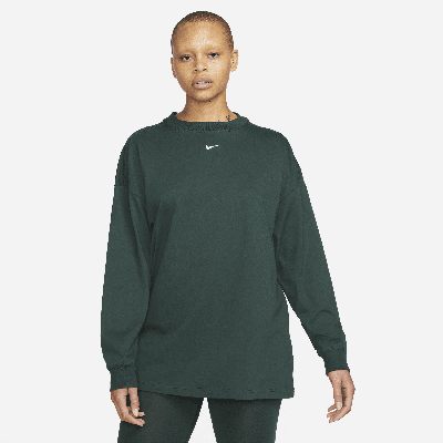 Nike Women's  Sportswear Essentials Long-sleeve Top In Green