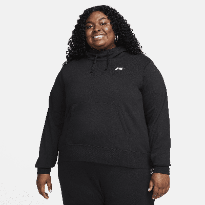 Nike Women's  Sportswear Club Fleece Funnel-neck Hoodie (plus Size) In Black