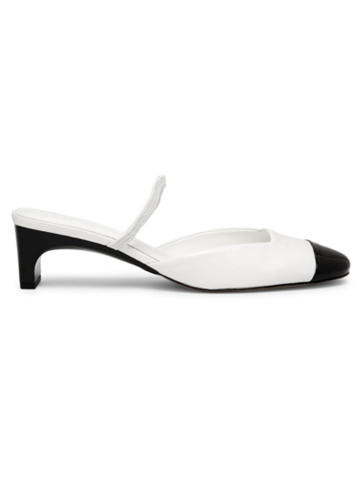 SCHUTZ WOMEN'S BERTIEL 65MM TWO-TONE LEATHER MULES