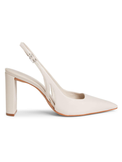 Schutz Women's Blanche 100mm Leather Slingback Pumps In Pearl