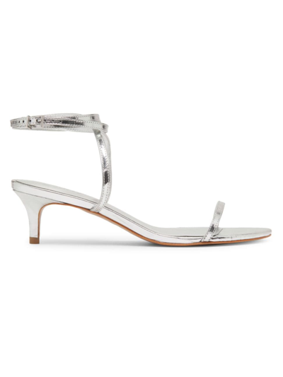 Schutz Sherry Leather Sandal In Silver