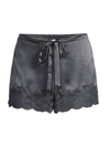 Ginia Women's Lace-trim Silk Shorts In India Ink