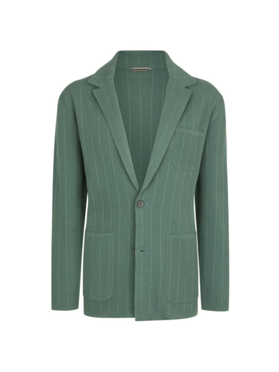 Stefano Ricci Men's Knit Two-button Jacket In Green