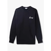NORSE PROJECTS MENS ARNE RELAXED ORGANIC CHAIN STITCH LOGO SWEATSHIRT IN DARK NAVY