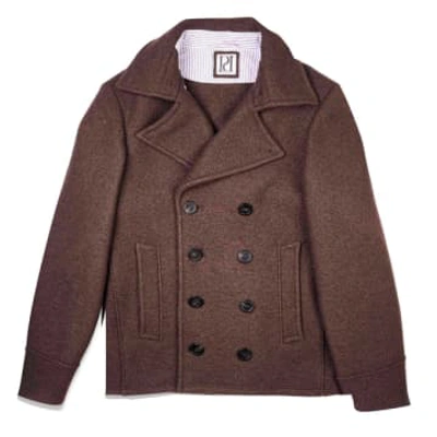 Puristic Project M02 Wool Peacoat In Brown