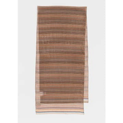 Paul Smith Women's 'signature Stripe Silk-blend Scarf Multicolour In Brown