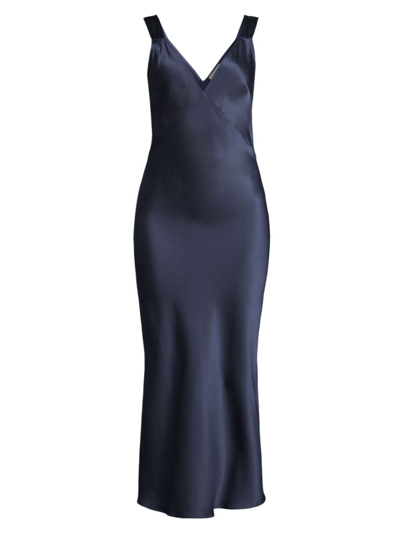 Ginia Day To Night Silk Slip In Midnight