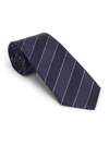 Brunello Cucinelli Men's Striped Silk Chevron Tie In Blue