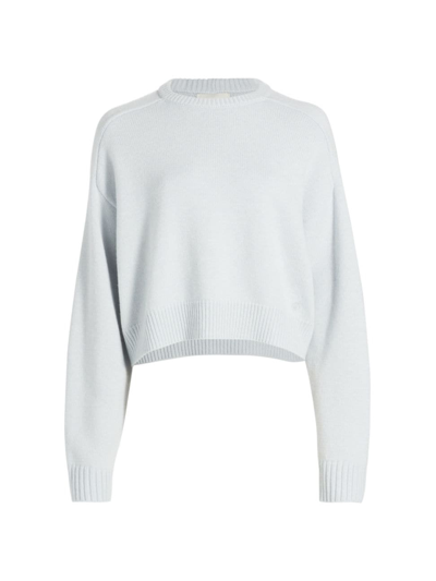 Loulou Studio Women's Bruzzi Crewneck Wool & Cashmere Cropped Jumper In Ice Melange