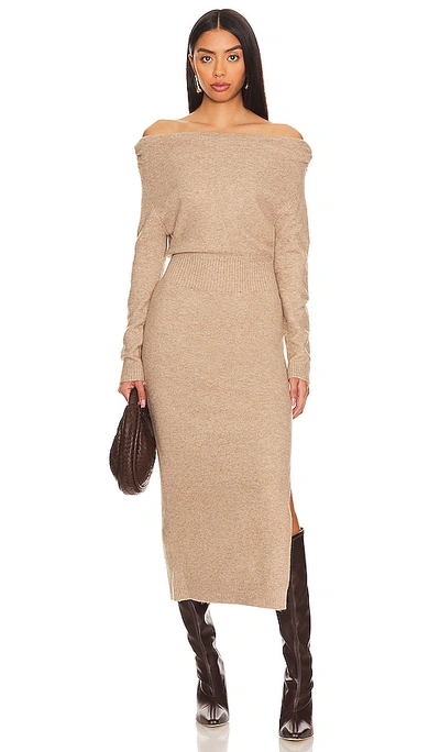 Astr Cora Sweater Dress In Taupe