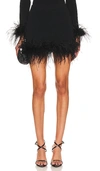 Astr The Label Keily Feather Trim Sweater Miniskirt In Black