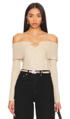 Astr Zella Sweater In Taupe