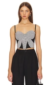 Fleur Du Mal Houndstooth-pattern Bustier Crop Top In Mini Houndstooth