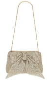 Loeffler Randall Jolene Bow Rhinestone Clutch Bag In Gold