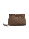 Brunello Cucinelli Women's Suede Soft Bag With Precious Chain In Brown
