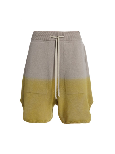 Rick Owens Beige Moncler Edition Shorts In Green