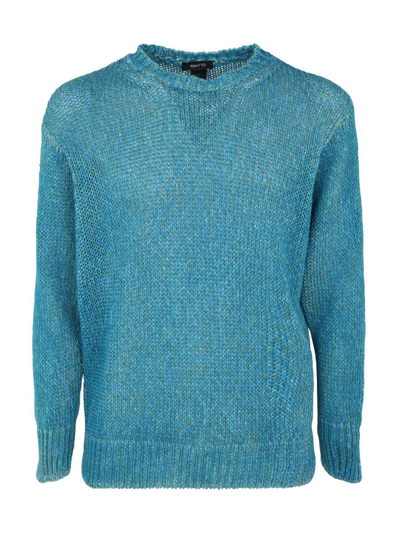 Avant Toi Intarsia Knit Crew Neck Jumper In Blue