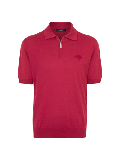 Stefano Ricci Men's Zip Polo Shirt In Red