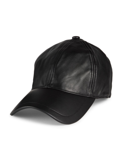 Rag & Bone Perry Leather Baseball Hat In Black