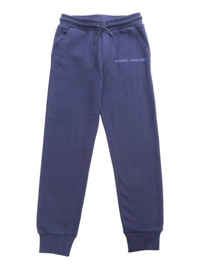 The Marc Jacobs Kids Logo Printed Drawstring Track Pants In Blue