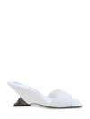 Attico White Leather Cheope Mules In White