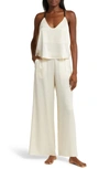 Lunya Washable Mulberry Silk Cami Pajamas In Swan White