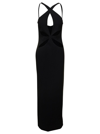 Monot Long Evening Dress Cutout Back Straps In Black