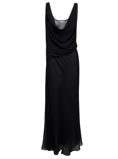 Christopher Esber Draped Silk-georgette Maxi Dress In Black