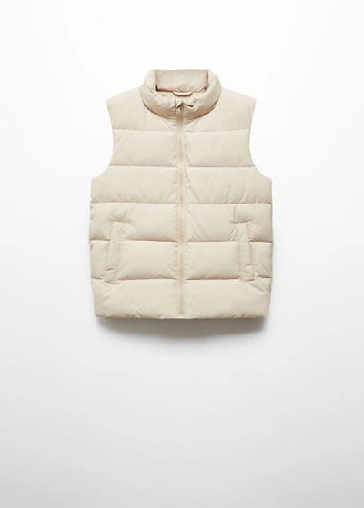 Mango Kids' Quilted Gilet Vanilla