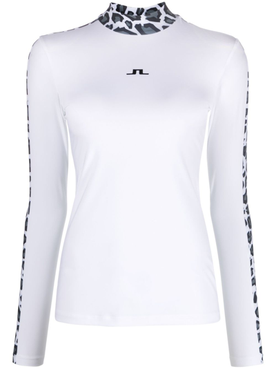 J. Lindeberg Camille Leopard-printed Compression Top In White