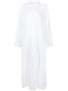 ASCENO WHITE LISBON LINEN SHIRT DRESS