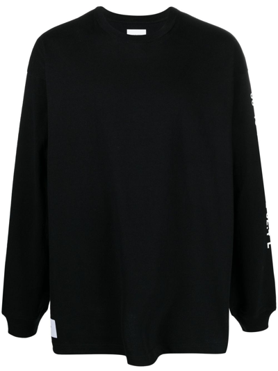 Wtaps Black Logo-print Cotton Sweatshirt