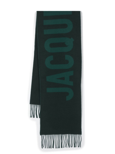 Jacquemus Green L'echarpe Logo-jacquard Scarf