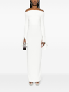SOLACE LONDON WHITE AMALIE OFF-SHOULDER MAXI DRESS
