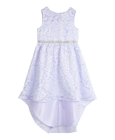 Rare Editions Kids' Toddler Girls Sleeveless Illusion And High-low Party Dress In Lavender